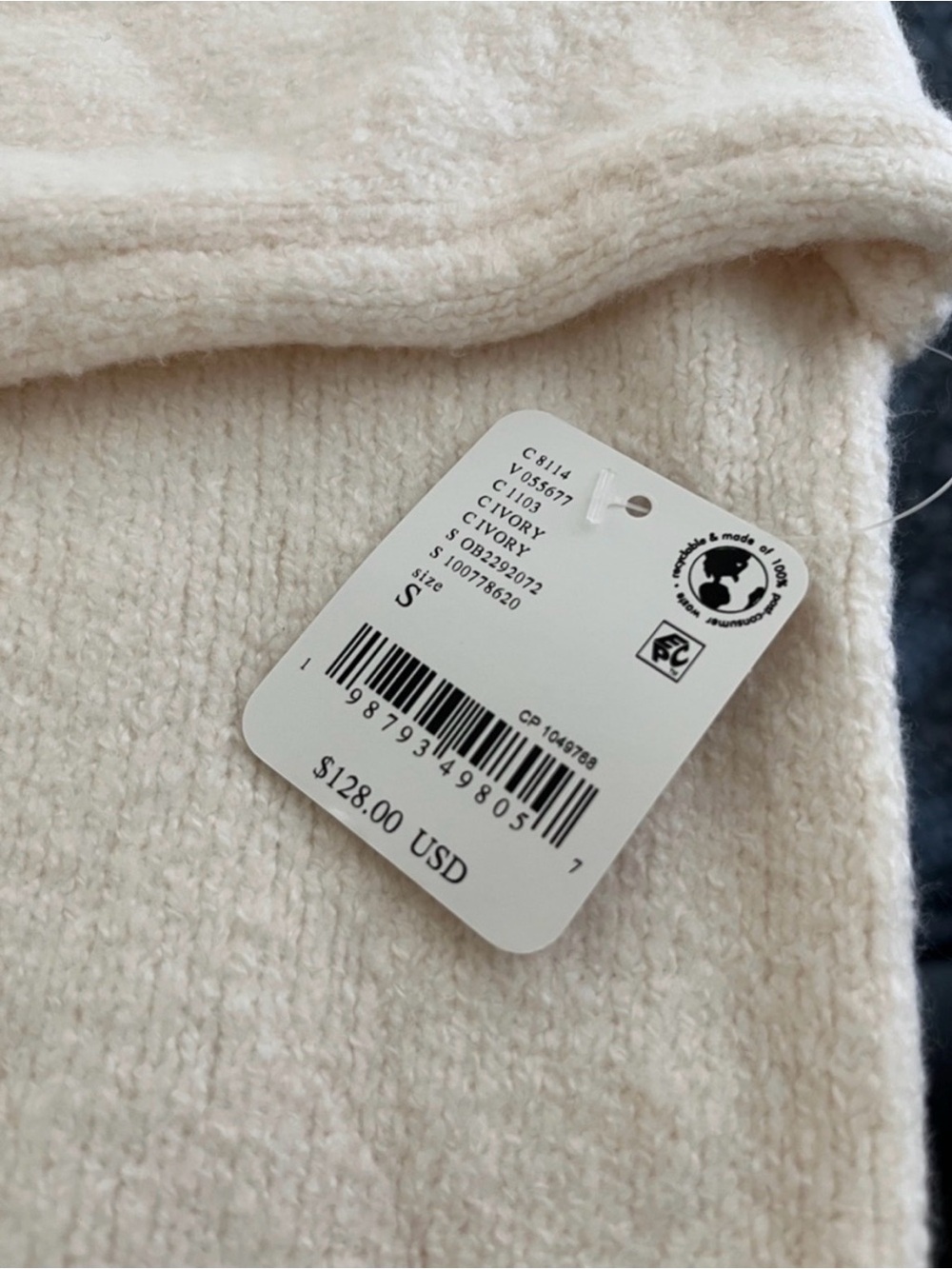 NWT! Free People Ivory Button-Front V‑Neck Cardigan - Picture 7 of 8